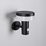 Modern solar outdoor wall light in black with sensor - Sandrine