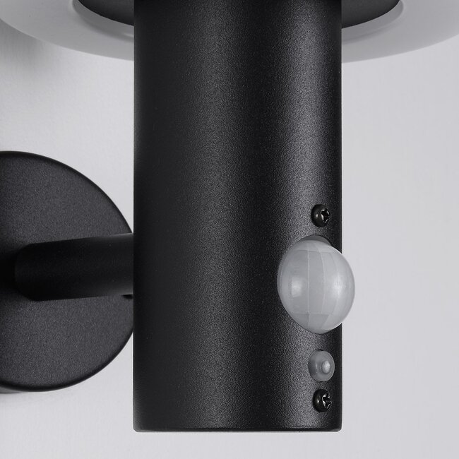 Modern solar wall light black with sensor - Sandrine