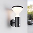 Modern black solar outdoor wall light with sensor - Chandler