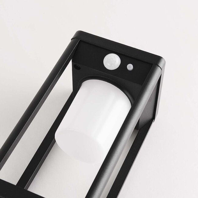 Solar outdoor floor lamp Sparky with sensor - black with integrated LED