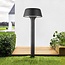 Modern solar outdoor post light in black- Lunar