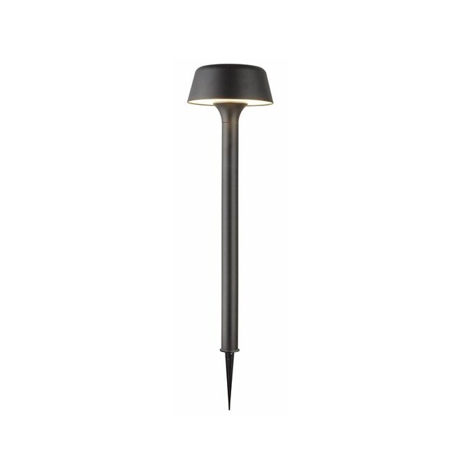 Modern solar outdoor post light in black- Lunar