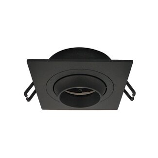Modern black adjustable square recessed spotlight Beau