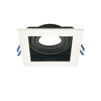 Modern tiltable recessed spotlight black with white - Ace