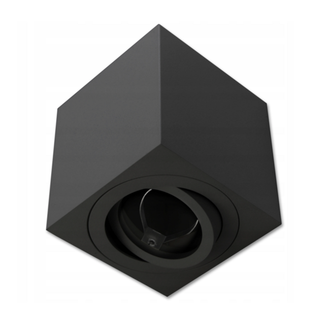 Modern tiltable black surface mounted spotlight square - Kit