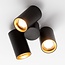 Gus designer 3-light surface-mounted spotlight in black