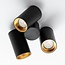 Gus designer 3-light surface-mounted spotlight in black