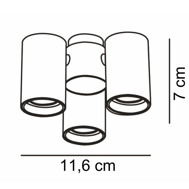 Design black 3-light surface mounted spot - Gus