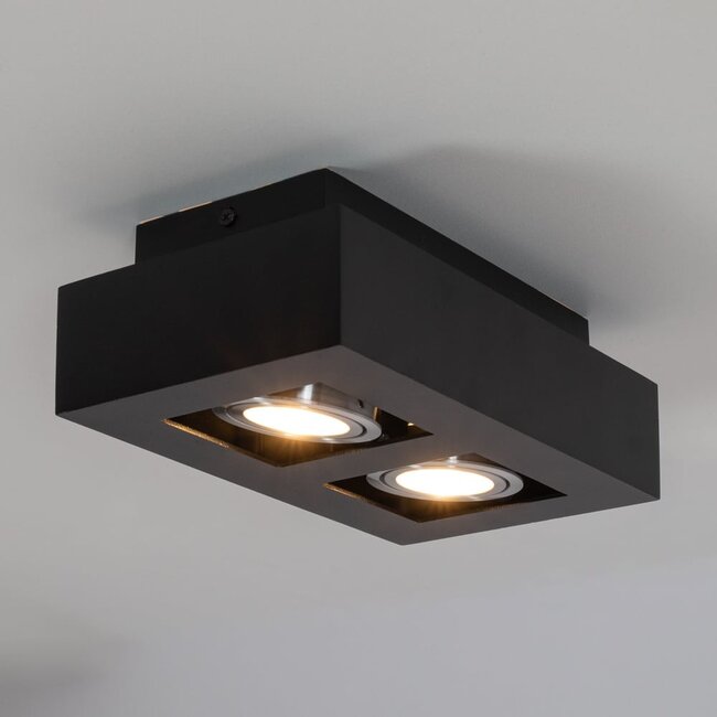 Luxurious 2-light black surface mounted spot - Benny