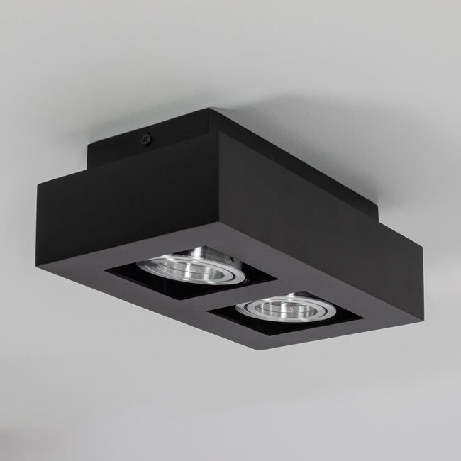 Luxurious 2-light black surface mounted spot - Benny