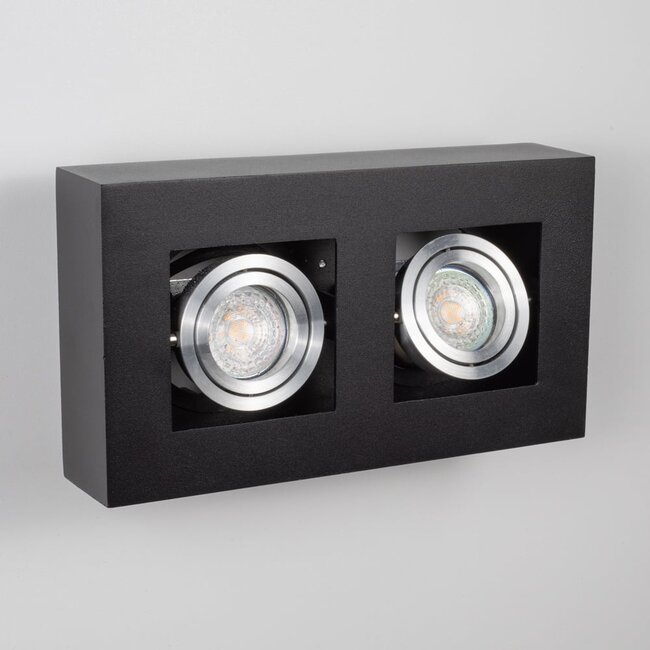 Luxurious 2-light black surface mounted spot - Benny