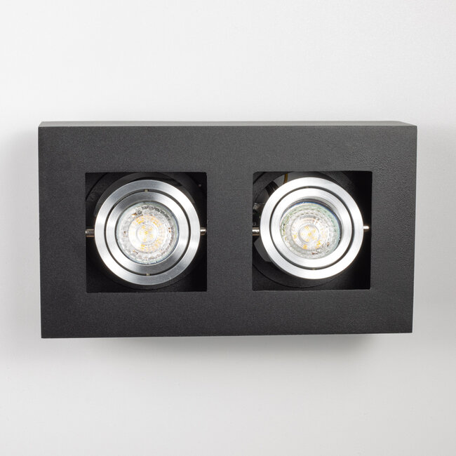 Luxurious 2-light black surface mounted spot - Benny