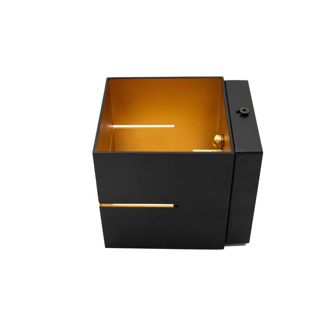 Modern square wall lamp black with golden interior- Avi