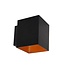 Modern wall lamp black with golden frame - Fay