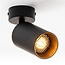 Modern ceiling spotlight black with gold - Nala