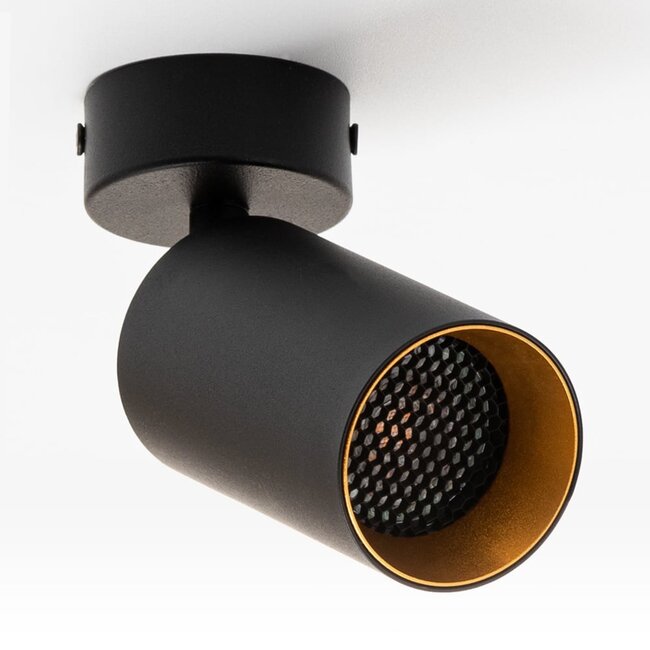 Modern ceiling spotlight black with gold - Nala