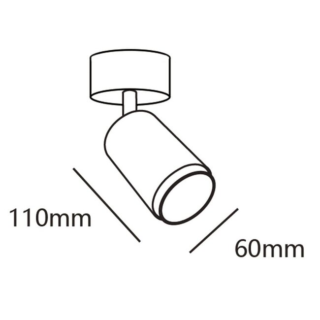 Modern matt black ceiling spot - Kay