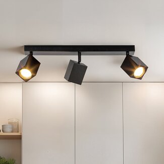 Industrial ceiling lamp with 3 spots - Bas