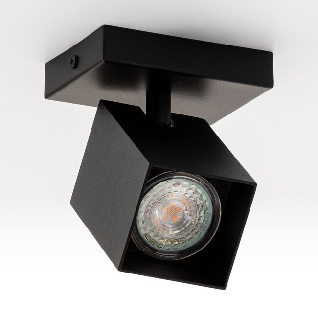 Industrial ceiling spotlight Ari - matt black, adjustable