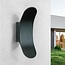 Designer outdoor wall light Stormy with integrated LED - black