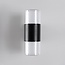 Round 2-light outdoor wall light Emmy - black with integrated LED