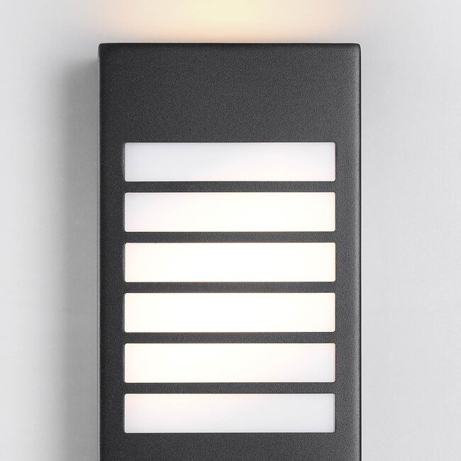 Outdoor wall light Pearlie - black with integrated LED