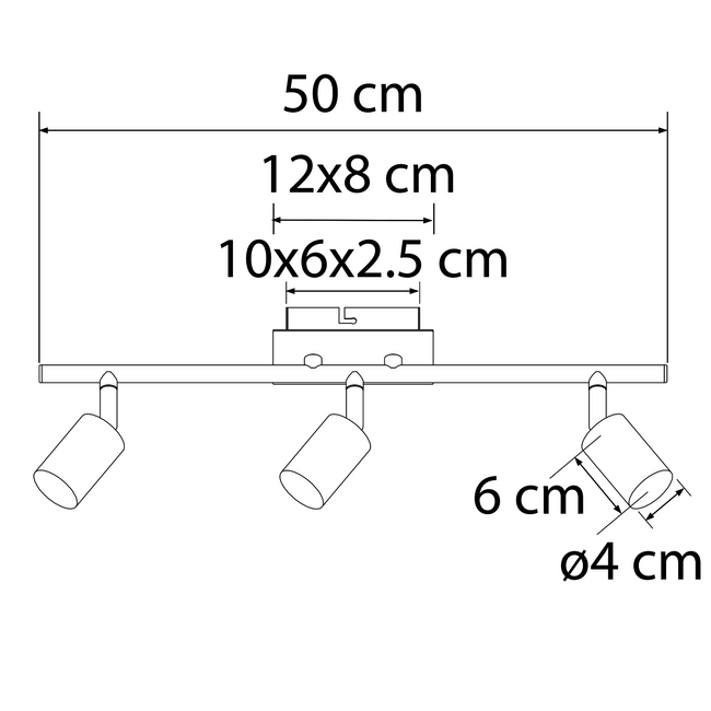 Modern ceiling lamp with 3 spotlights - Kelby