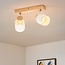2-light wooden ceiling light Vicky - natural and white