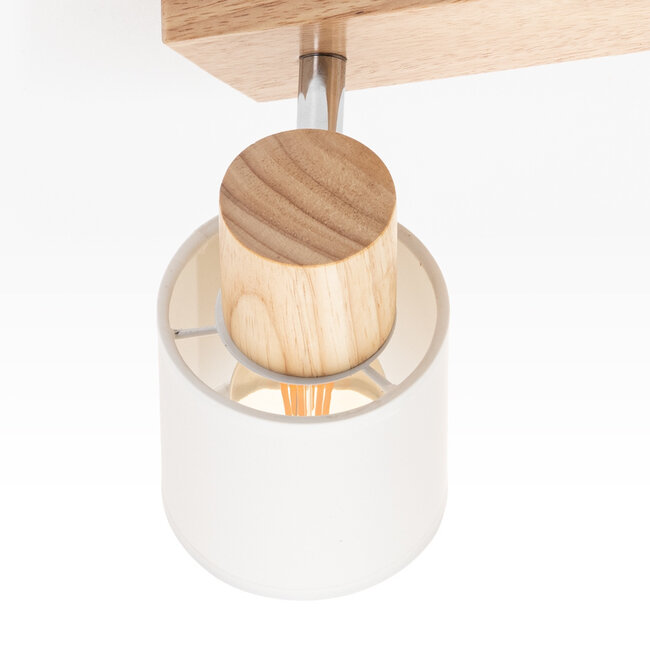 Wood ceiling lamp with 2 spotlights - Vicky
