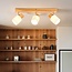 3-light wooden ceiling light Victoria - natural and white