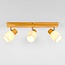 3-light wooden ceiling light Victoria - natural and white