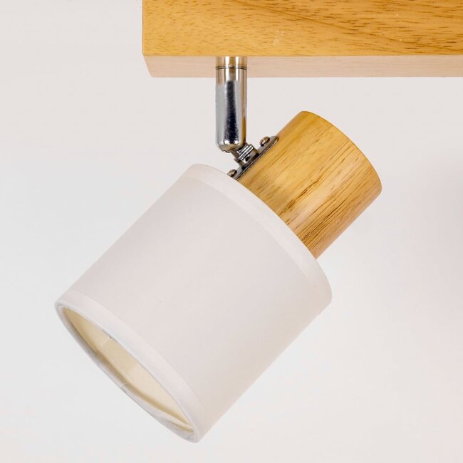 Wood ceiling light with 3 spotlight - Victoria