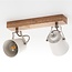 Wood ceiling lamp with 2 spotlights - Flint