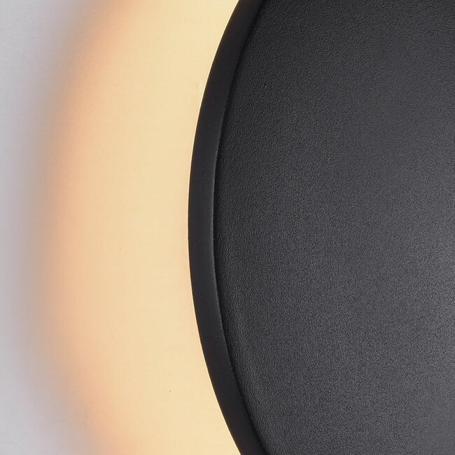 Round outdoor wall lamp Lune - Black