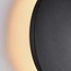 Round outdoor wall light Lune - black with integrated LED