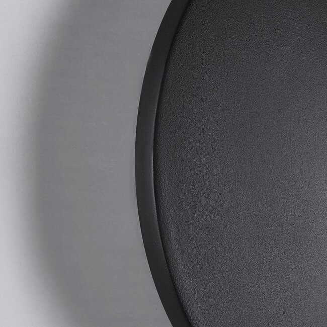 Round outdoor wall light Lune - black with integrated LED