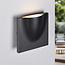 Square outdoor wall light Zack - black with integrated LED