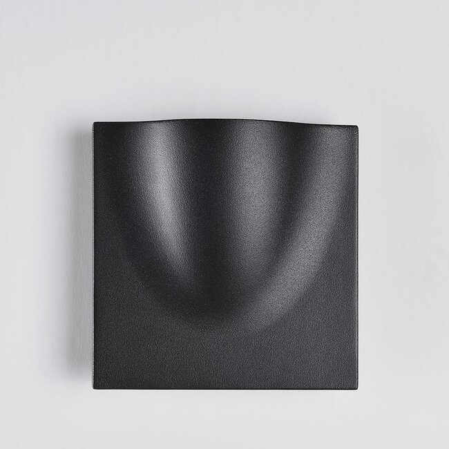 Square outdoor wall light Zack - black with integrated LED