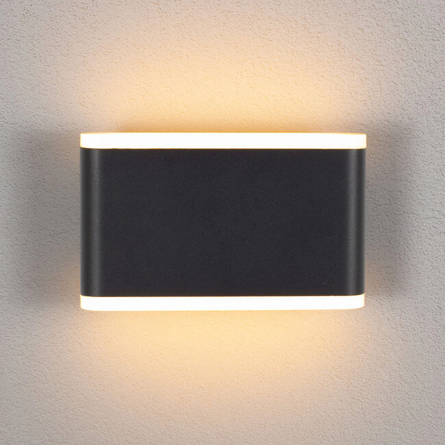 Outdoor wall light Hannover with integrated LEDs - black