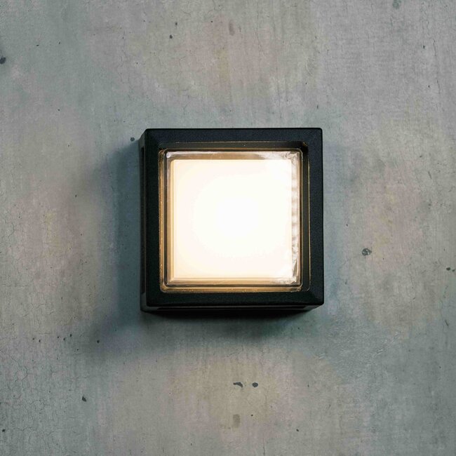 Square outdoor wall light Miles - black