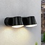 2-light outdoor wall light Marley - black, adjustable