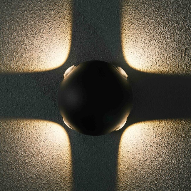 Spherical outdoor wall light Cosmo - black