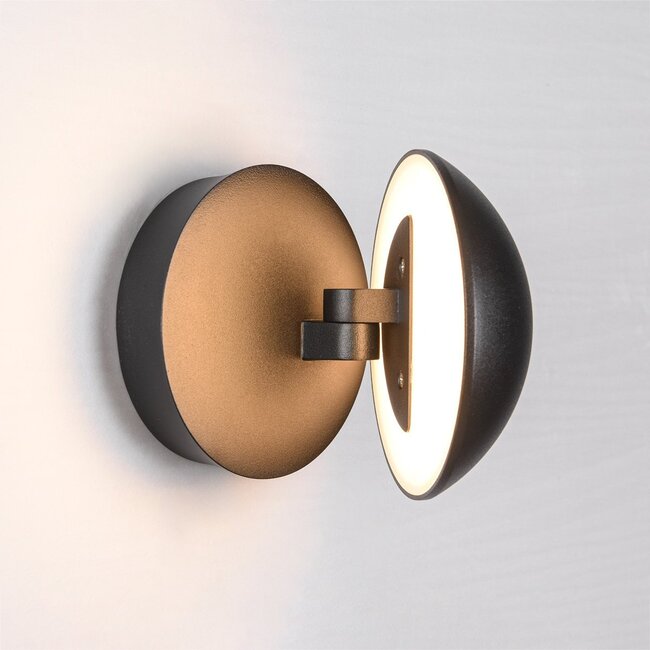 Adjustable round outdoor wall lamp Liv - Black