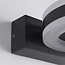 Round outdoor wall light Noor - black with integrated LED