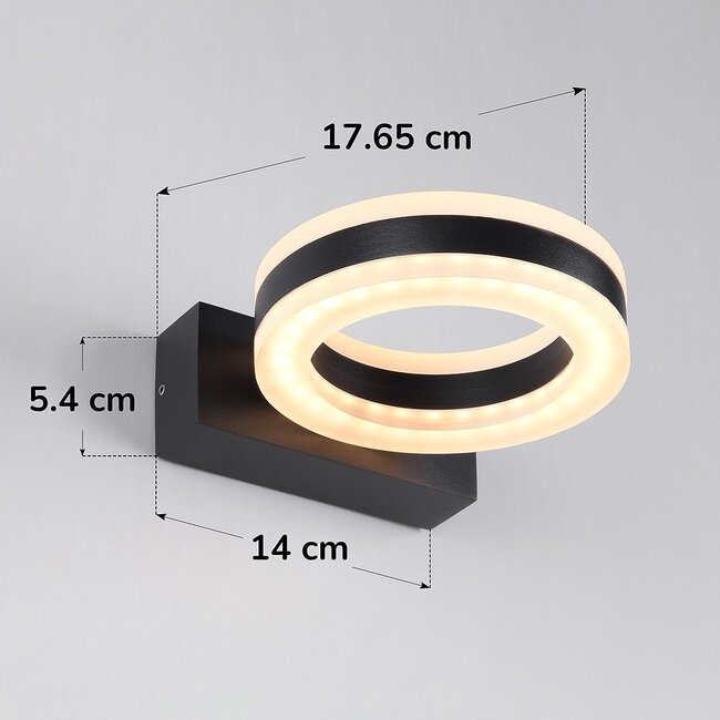 Round outdoor wall light Noor - Black