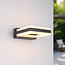 Modern square outdoor wall light Nori - black with integrated LED