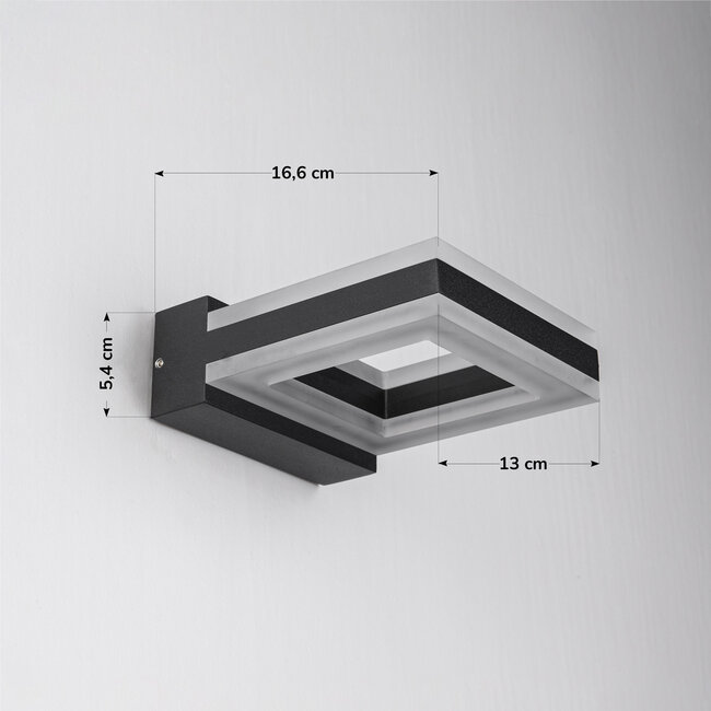 Modern square wall lamp Nori - Black
