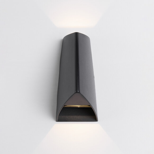 Designer 2-light outdoor wall light Romy - black with integrated LED
