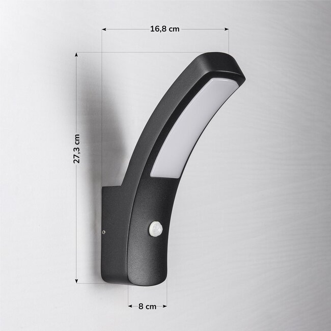 Modern Noah wall lamp with sensor - Black