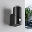 Adjustable outdoor wall light Demy with sensor - black